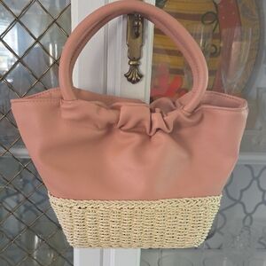 Elegant Pink and Tan Tote Bag